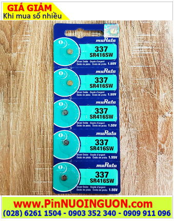 COMBO 01 vỉ 5viên Pin đồng hồ 1.55v Silver Oxide MuRata SR416SW (Pin 337) chính hãng _Giá 129.000/Vỉ